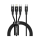 Kabel BASEUS Rapid Series, USB-C do micro USB/Lightning/USB-C, 20W, 1.5m (czarny)